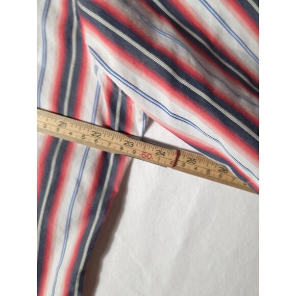 Thomas Dean Short Sleeve Men's Casual Shirts Size Large Blue Orange White - Picture 6 of 8